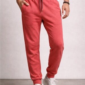 Zella Men’s Jogger Pants – Coral Red – Elastic Waist & Pockets – Size M